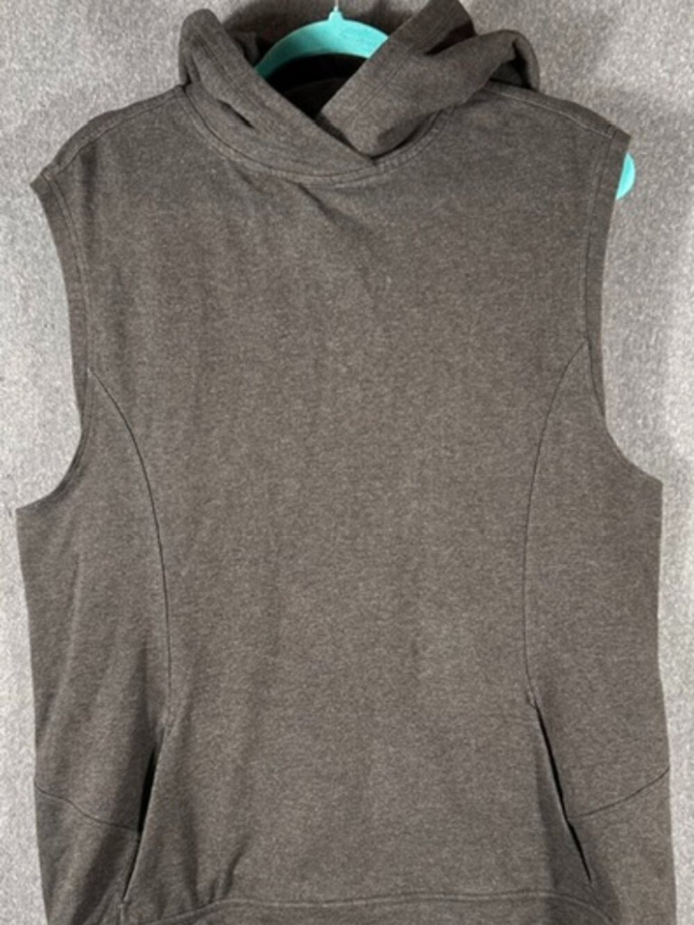 Lululemon Blissed Out Sleeveless Hoodie Womens Sz 10 Dark Gray Pullover Gym